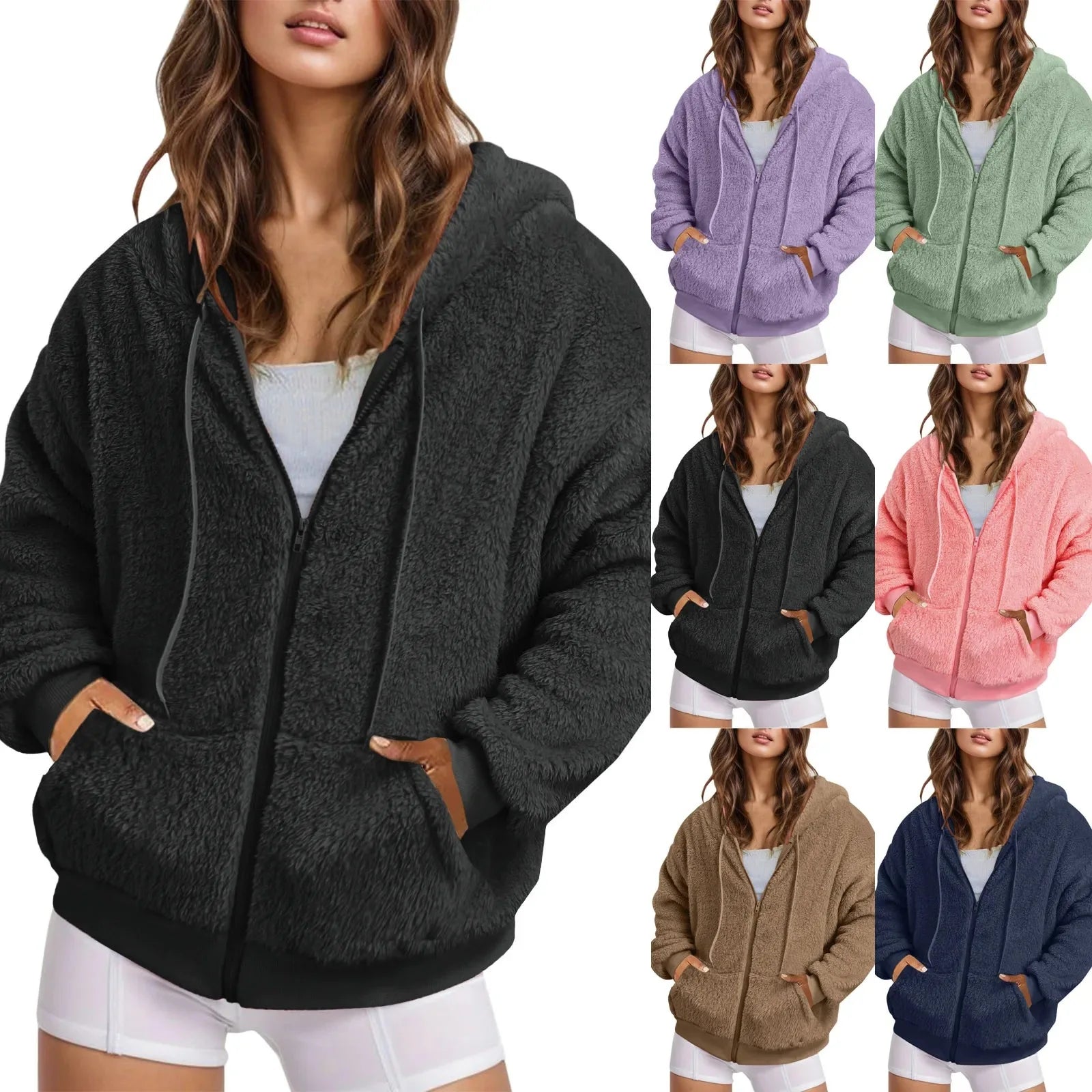 Custom Logo Long Sleeves Casual Tracksuits Vintage Style Plush Hoodie Blanket Women's Hoodies Sweatshirts