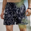 Fashion All Over Printed Swim Shorts Summer Elastic Waist Polyester Plus Size Running Jogging Beach Surf Swimming Shorts Men