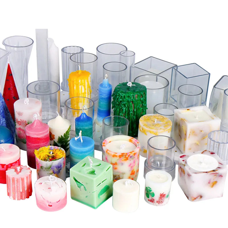 Long Pole Candle Molds Plastic Cylinder Square Pillar Candle Making Kit