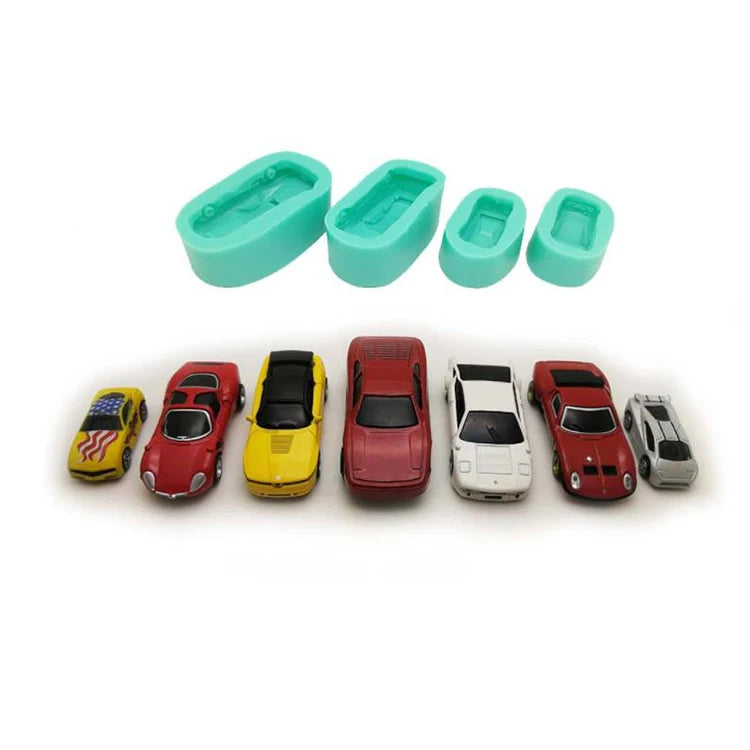 Early Riser Silicone Molds Sports Car Fondant Cake Mold Cake Decorating Tool Chocolate Fondant Children Toy Mould Resin Polymer