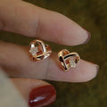 925 Sterling Silver Heart Stud Earrings with Gold Plating Fashionable Cubic Zirconia CZ Small Heart Studs for Girls for Weddings