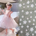 TDS11-1 Pink Stereo 3D Floral Design Tulle Lace Embroidered Fabric Lace Spring Dress Fashion Fabric
