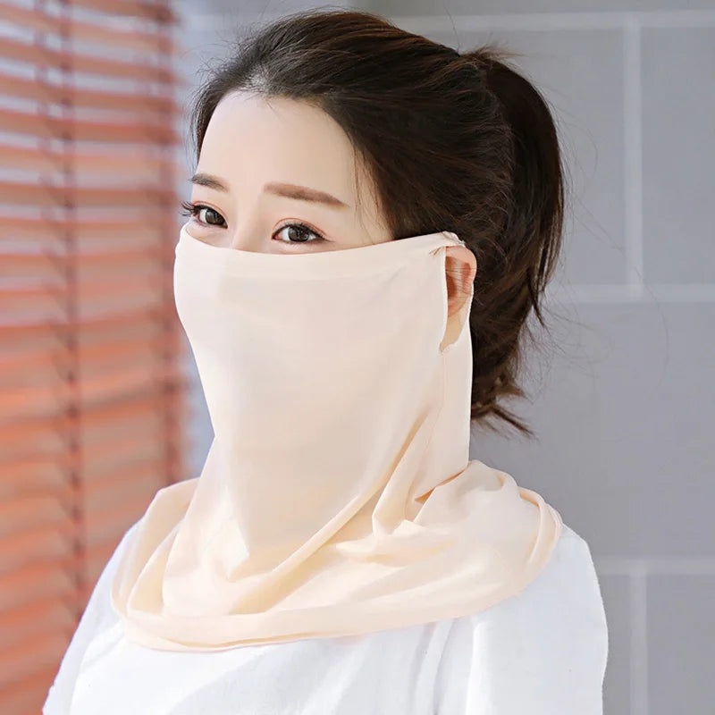 Breathable Masks Summer Outdoor Riding Women's Scarf Sunscreen Anti UV Face Neck Cover Mask