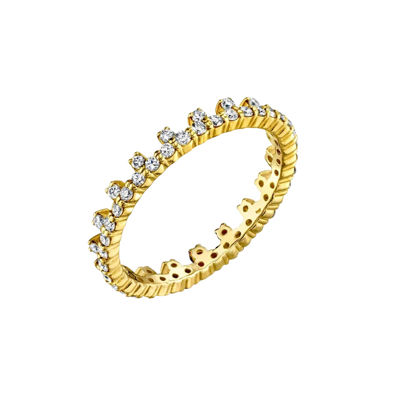 LOZRUNVE 925 Silver 18k Gold Delicate Cubic Zirconia Eternity Ring