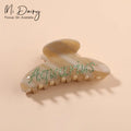 Mi Dairy 10.2cm Hair Claw Clips Letter Custom Cellulose Acetate Claw Clips with logo Glitter Rhinestone Name 221173