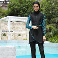 MOTIVE FORCE High Quality Long Sleeves 3 Pcs Burkini Turkey Sport Muslim Modest Muslim Swimsuit Modest Swimwear for Ladies