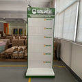 Xingye Customized White Hardware Store Shelves Personalized Silk Screen Logo Exhibition Retail Market Display Supermarket Rack