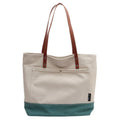 Travel Tote in Natural Cotton Canvas Travel Bagw/ Leather Handles