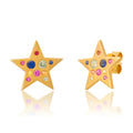 Milskye Unique Fashion Appearance Jewelry Brass 18K Gold Diamond Star Stud Earrings