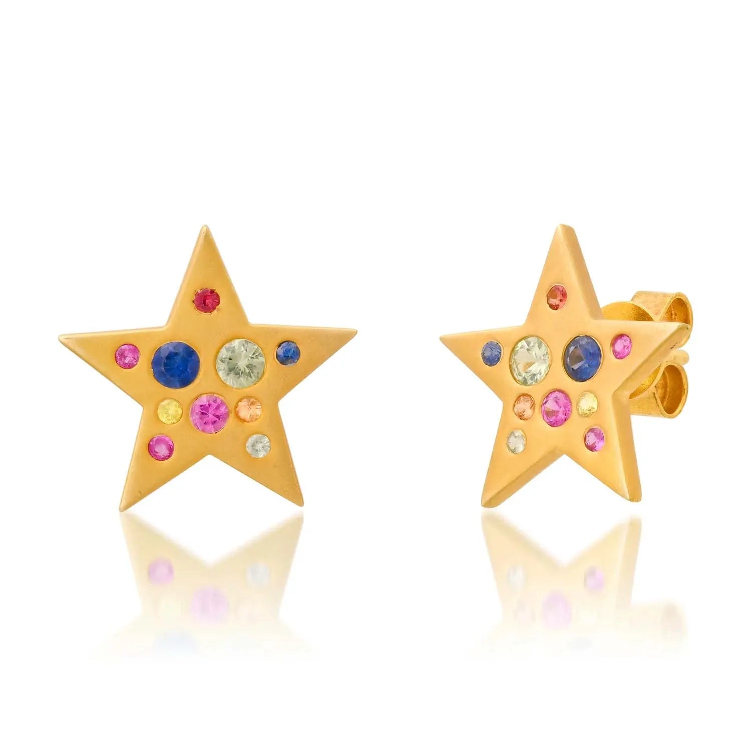 Milskye Unique Fashion Appearance Jewelry Brass 18K Gold Diamond Star Stud Earrings