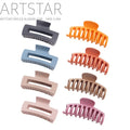 New Arrival Ins 9cm Strong Hold Square Matter Geometric Simple Nonslip Medium  Large Girl Hair Claw Clips 12pcs