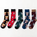 Wholesale Novelty French Bulldog Bog Breed Pattern Socks Funny Cotton Crew Socks for Men