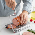 Stainless Steel Cheese Cutter & Slicer with Curved Blade and Scale for Sausage and Ham MegaBDM