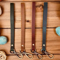Personalized Lanyard Wristlet Keychain Long Leather Wrist Custom Bag Strap