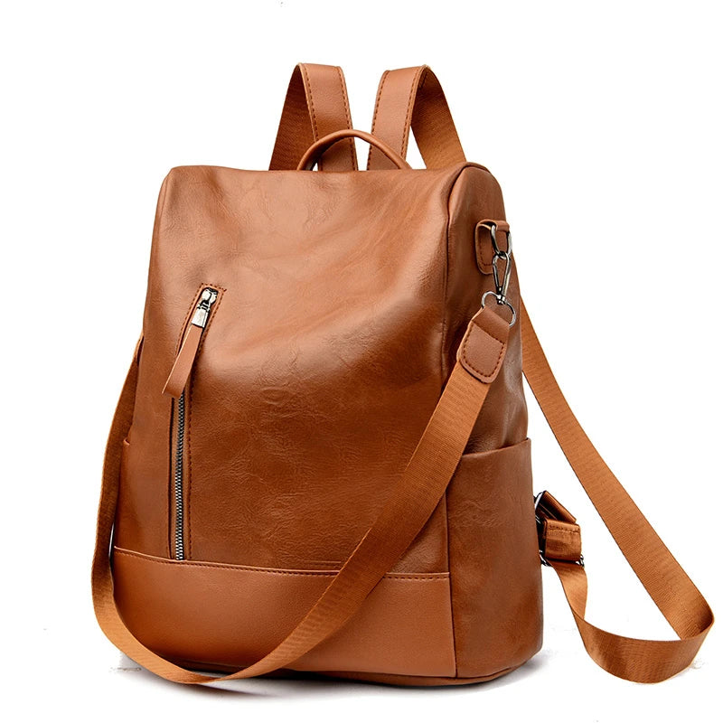 Factory Wholesale Women Backpack Purse PU Vegan Leather Anti-theft Casual Shoulder Bag Fashion Ladies Satchel Bag