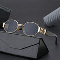 Vintage Sun Glasses Steampunk Oval Sun Glasses Women Fashion Shades Eyeglasses Luxury Metal Frame Sunglasses