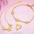 Dubai Gold Elegant Peach Blossom Sleeve Set With Gold