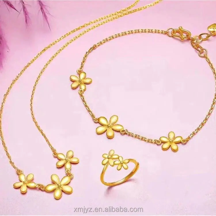 Dubai Gold Elegant Peach Blossom Sleeve Set With Gold