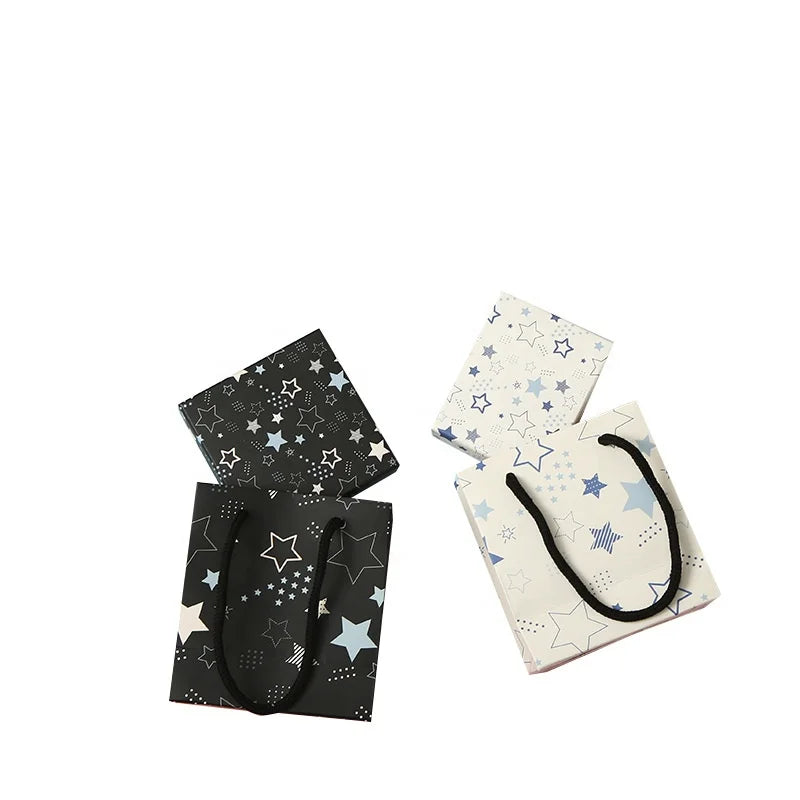 Factory Outlet Net Red Star Black and White Jewelry Packaging Box Necklace Bracelet Jewelry Box Gift Storage Box