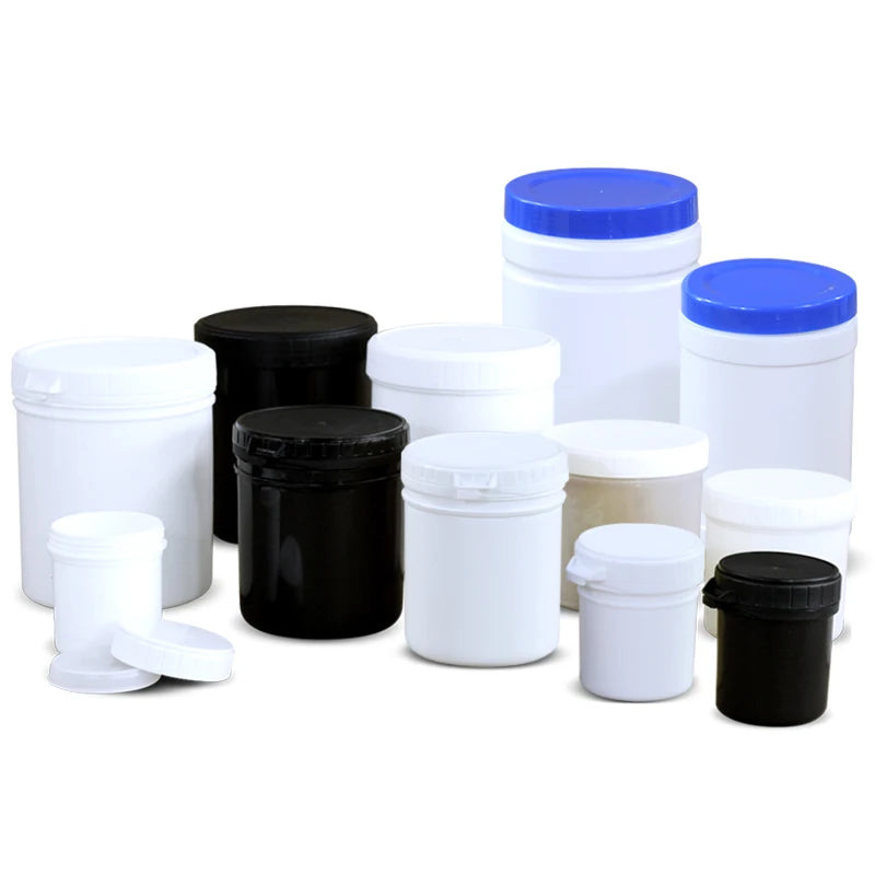 UMETASS 150ml-2L Wide-mouth HDPE Jar Plastic Containers With Screw Lids Freezer Storage Can Ice Cream BPA Free