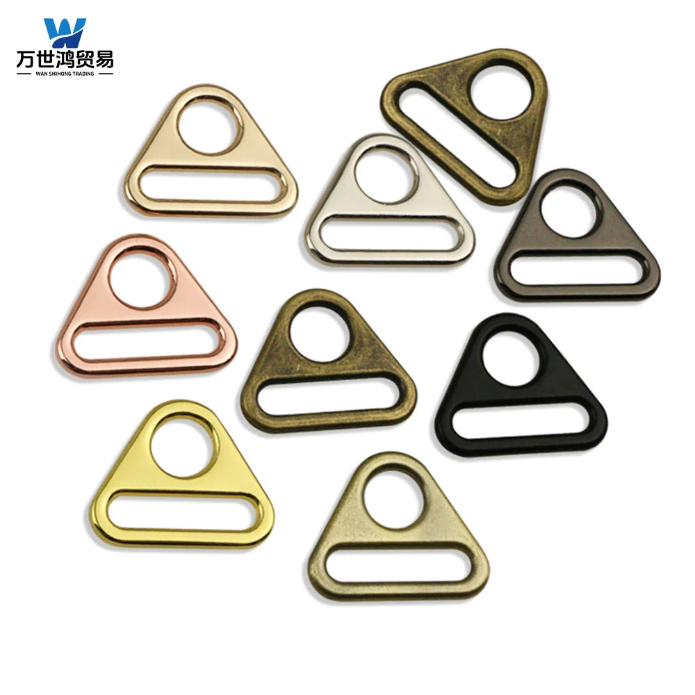 Luggage Handbag Hardware Accessories with Zinc Alloy Round Hole Adjustment Buckle Triangle Webbing Pull Buckle Chain Ring Plate