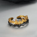 Icebela Factory Punk S925 Sterling Silver Female Opening Irregular Lava Ring Unisex Jewelry