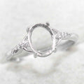 Sterling Silver 7*9mm Semi Mount Ring Frame Empty Blank Support Claw Setting S925 Base Holder Without Center Stone for DIY Inlay