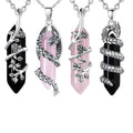 Changda Women Crystal Rose Quartz Jewelry Gemstone Natural Healing Stone Pendant Necklace