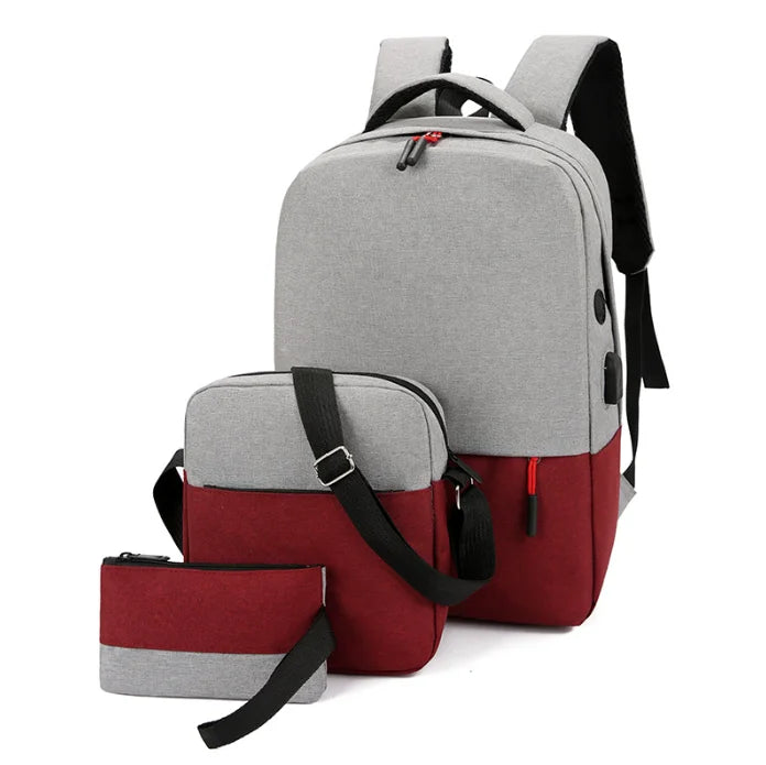 New Designer Laptop Backpack Bag Set with Usb Charging Waterproof Business Backpack Casual Bag for School