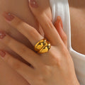 Fashion Jewelry Rings 18K Gold-plated Stainless Steel  Rings for Jewelry Women YRS661