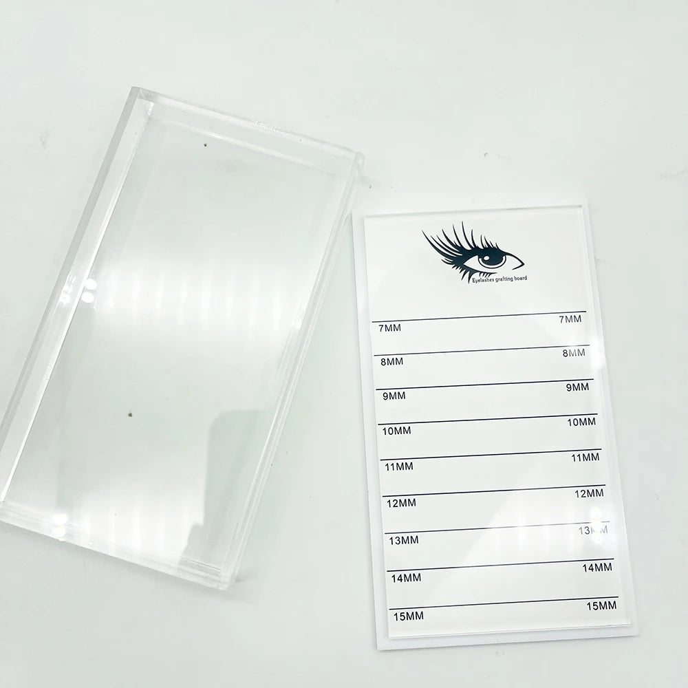 Custom Logo Acrylic Eyelash Extension Display Case with Glue Plate Clear Lid Lash Holder for Eyelashes & Tools