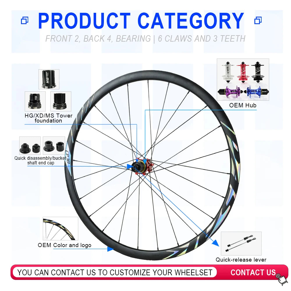 700c road disc wheels Aluminum bicycle Wheel HG XDR MS 8-11 12speed straight 24H Rim Depth 30mm QR And Thru Axle12mm15mm 6 Pawl