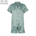FUNG 3034 Pajamas Silk Satin Plus Size Women's Sleepwear Set Sleeping Wears Ladies