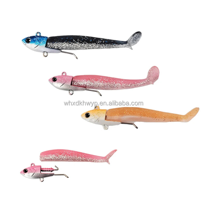 MISTER LURE Soft Plastic Silicone PVC Plastic Sinking Saltwater Pesca Fishing Bait Black Minnow Soft Lure