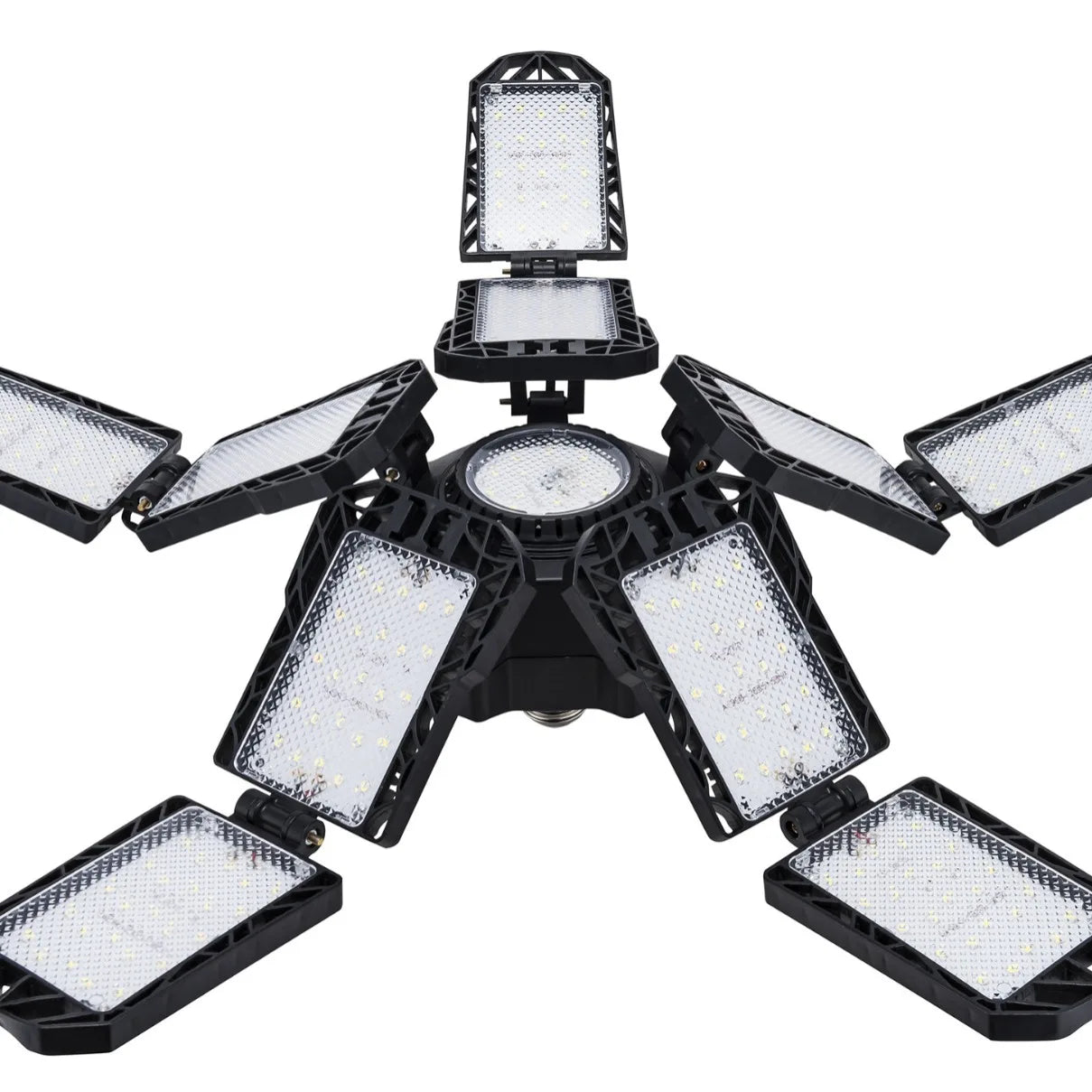 New Industrial Indoor Led Workshop High Bay Light Hexagon Screw in 3-panel Adjustable Garage Lights