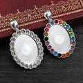 18x25mm Oval Rhinestone Pendant Blank Bezel Trays Fit 18x25mm Cabochon Base Setting DIY Necklace Jewelry Making Supplies