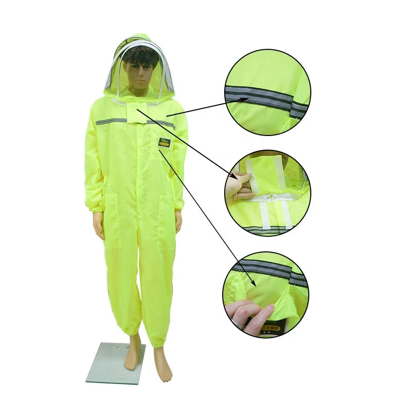 1PCS New Green Anti Bee Suit for Beekeeper Breathable Conjoined Bee Clothes