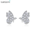 LUOTEEMI Stud 2023 Christmas Jewelry Bohemian Statement Fancy for Party Girl Pearl Butterfly Earring