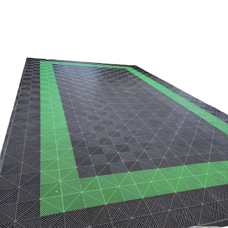 100% Recyclable Anti-Slip Interlocking Plastic Modular Floor Mat Environmental PP for Multi-Purpose Use for Car Garages Garage