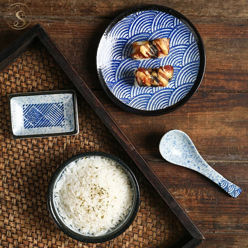 Retro Japanese Wasabi Dish Snack Dish Ceramic Seasoning Sauce Vinegar Dipping Dish Wholesale
