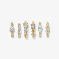 LOZRUNVE Silver 925 Jewellery 18K Gold Plated Diamond Huggie Loop Earring Set Women