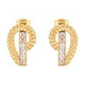 18K Gold Plated Stainless Steel Jewelry Olive Branch Leaf Shaped Zircon Ear Studs  Accessories Earrings E221397