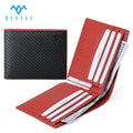 Factory Price Custom Carbon Fiber Real Genuine Leather Luxury RFID Blocking Slim Men Card Holder Wallet