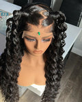 Wholesale Brazilian 4x4 HD Human Hair Lace Front Wig Long Deep Wave 180% Transparent Swiss Lace Frontal Straight Jerry Curl