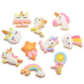 Cute 100Pcs Cartoon Unicorn Rainbow Biscuits Flatback Resin Cabochon Simulation Food Cabochon Crafts DIY Scrapbooking Hair