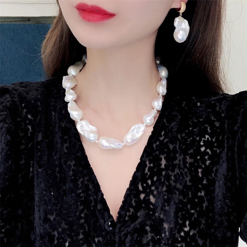 Wholesale 20mm Large Baroque Fresh Water Pearl White Irregular Drip Pearls Fire Ball Shaped Natural Pearls Jewelry Use
