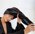 Over Large Satin Wrapped Microfiber Hair Towel Fast Dry Curly Hair Wraps for Women