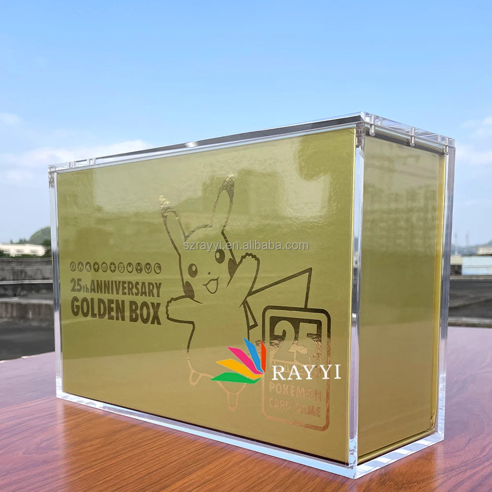RAY YI Strong Magnets Protective clear case for Japan Pokemon 25th Anniversary Golden Box Heavy Duty