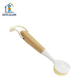 Minimalist Style Multifunctional Kitchen Scrub Brush New Natural Bamboo Bristles PP Household Cleaning Dish Brush