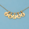 Stainless Steel Pendant Round Customized Charm Hollowed Out 26 English Letters Accessories Diy Jewelry Letters Charms